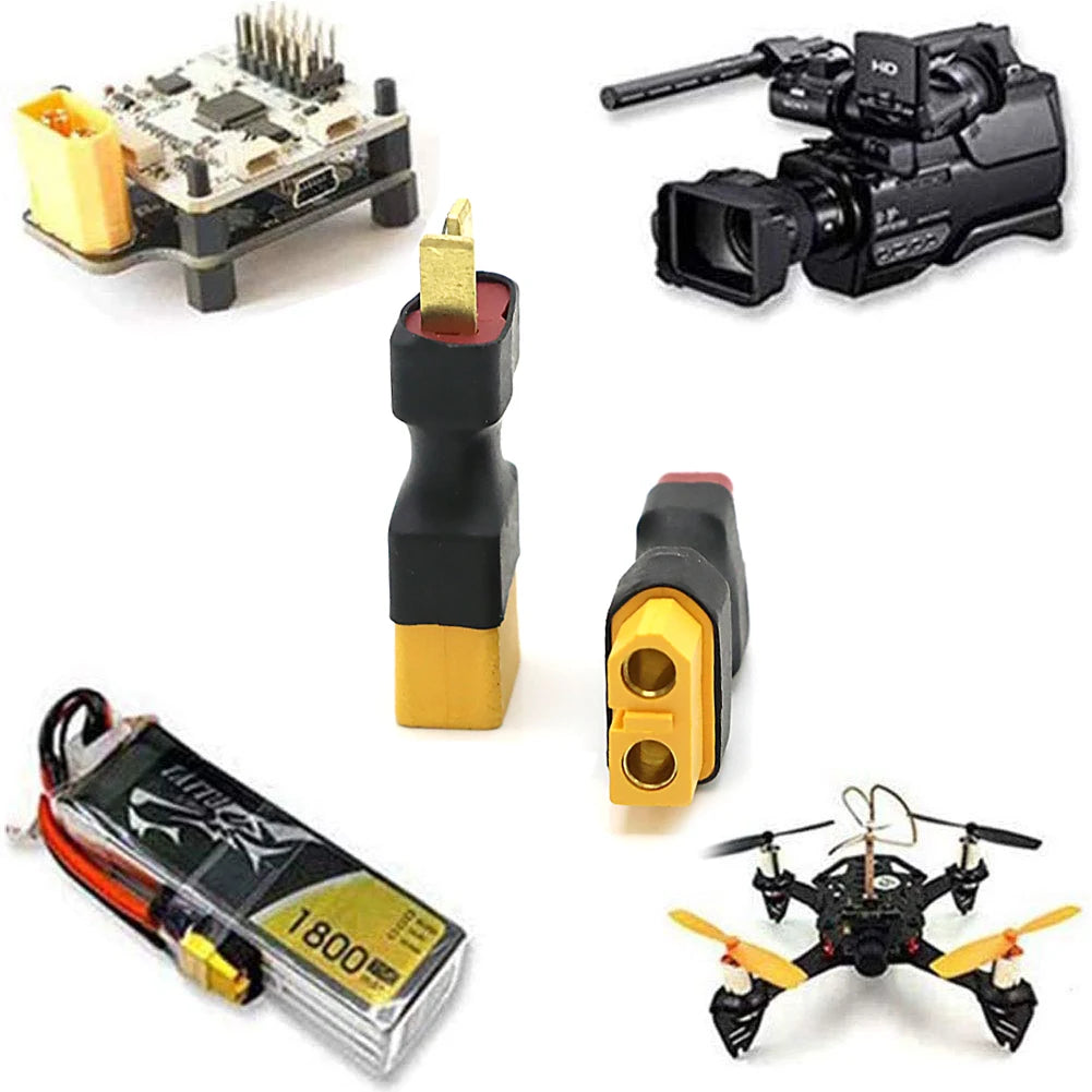 1pcs XT60 Male Plug to T Male / T Female Plug to XT60 Female Adapter For RC Helicopter Quadcopter LiPo Battery Plug Connector Pa