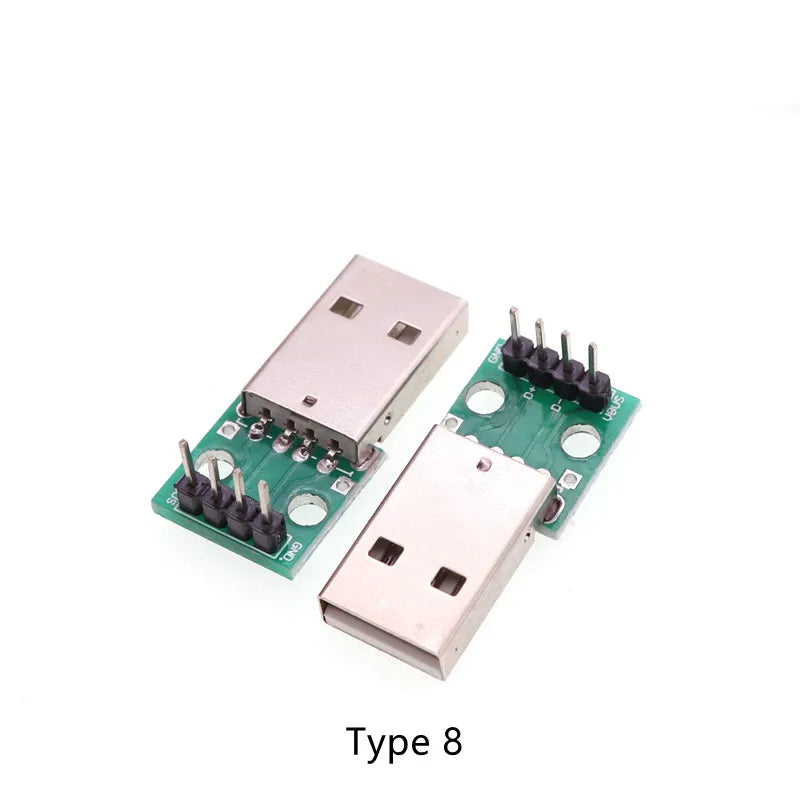 1pcs USB Male Connector/MINI MICRO USB to DIP Adapter Female Connector 2.54mm B Type-C USB2.0 3.0 Female PCB Converter