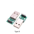 1pcs USB Male Connector/MINI MICRO USB to DIP Adapter Female Connector 2.54mm B Type-C USB2.0 3.0 Female PCB Converter