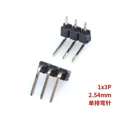 10pcs 2.54 mm Pitch 1x 40 Pin Right Angle Single Row Pin Header Male 90 Degrees Needle Connector 3P/4P/6P/8P/10P/15P/40P 1*40