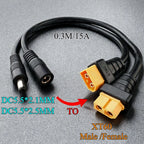 XT60 Male Female To DC 5.5*2.1/5.5*2.5 RC Battery Charging Connector Suitable For Aircraft Model Battery/drone Power Connection