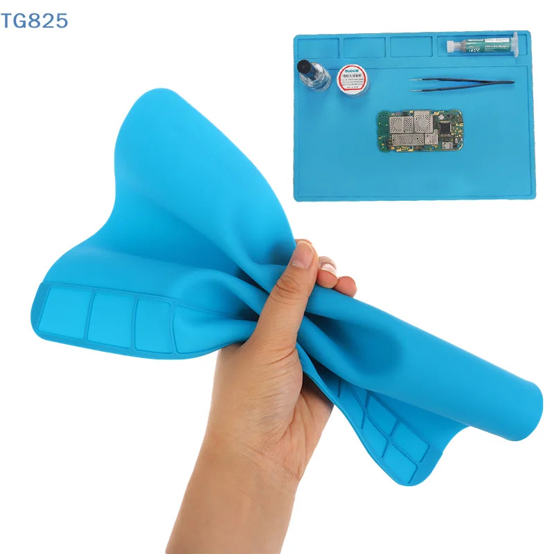 【AN】1Pc ESD Heat Insulation Soldering Mat Computer Phone Repair Pad High Temperature Resistance Working Silicone Soldering Mat