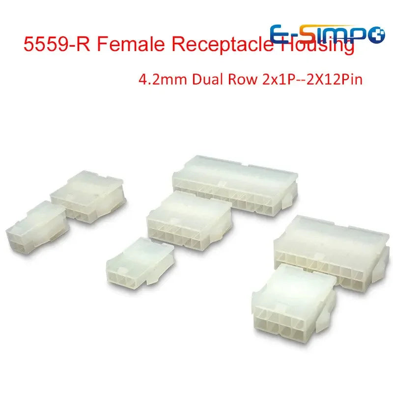 10pc 5559-R 4.2mm Automotive Wiring Dual Row Female Receptacle Housing Connector 2x1-2x12P for PC Graphic Card PCI-E ATX Power
