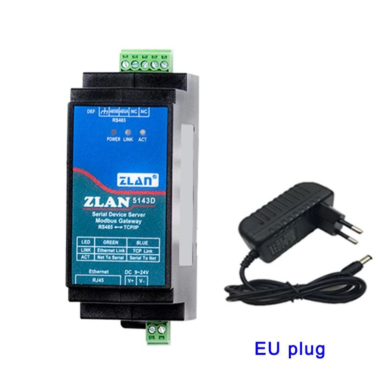 Promotion ZLAN5143D DIN Rail RS485 To Ethernet RJ45 Converter Server Device Modbus RTU TCP Gateway