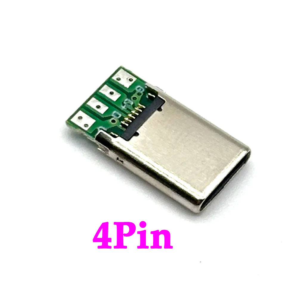 USB 3.1 2Pin 4Pin Type C Male Connectors Jack Tail 16P USB Male Plug Electric Terminals Welding DIY Data Cable Support PCB Board