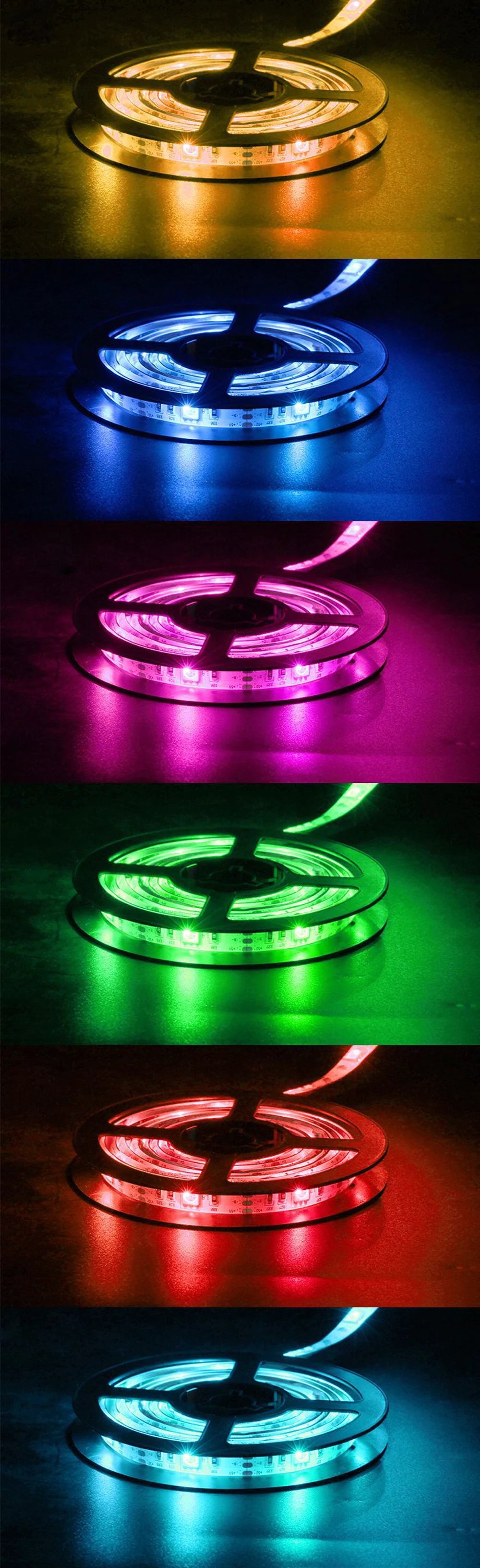 5V 5050 RGB LED Strip Light Battery Power 3 17 24 KEY Remote Control Kit Waterproof Ribbon Tape Stable Led Strips Home Decor