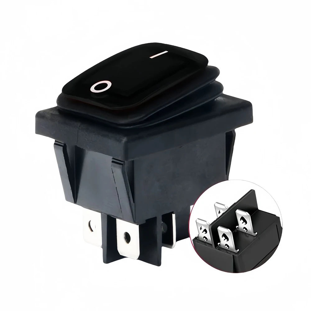 KCD2 KCD4 Waterproof Boat-shaped Rocker Switch Reset Waterproof Rectangular Switch Rocker Switch 20A DPST Rocker Switch IP67