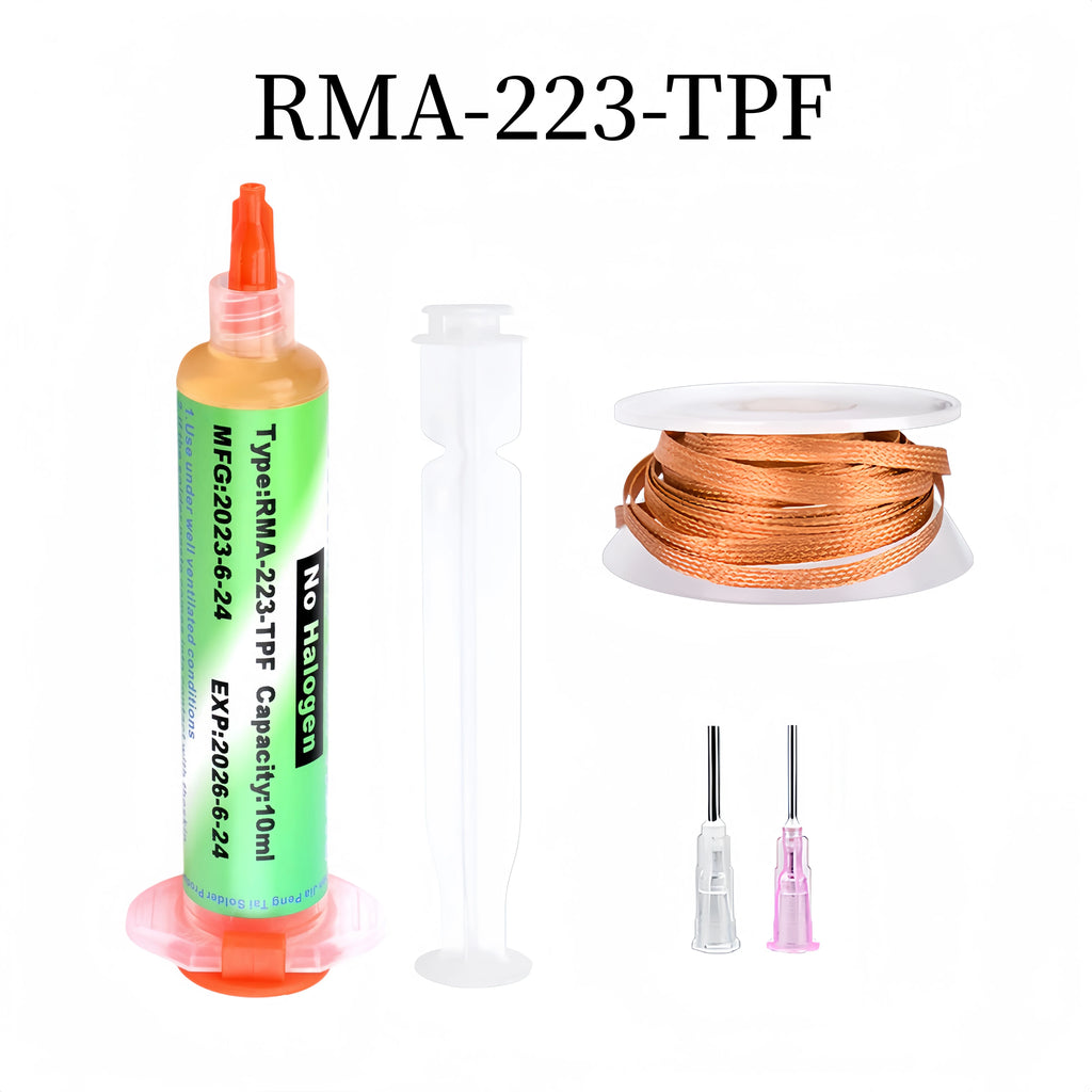 RMA‑223‑TPF 10ml Syringe No‑Clean Liquid Soldering Flux Paste for BGA Reballing SMD PCB Motherboard Chip Repair Welding Tools