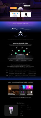 Global Yeelight Smart LED Bulb D1 Color Bluetooth Connection Dimmable E27 Voice Control Compatible With Apple Home Google Alexa