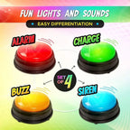 Answer Buzzers for Game Shows 4pcs Game Buzzers with Lights & Sounds Buzz Buttons for Kids or Adults Perfect for Classroom Game