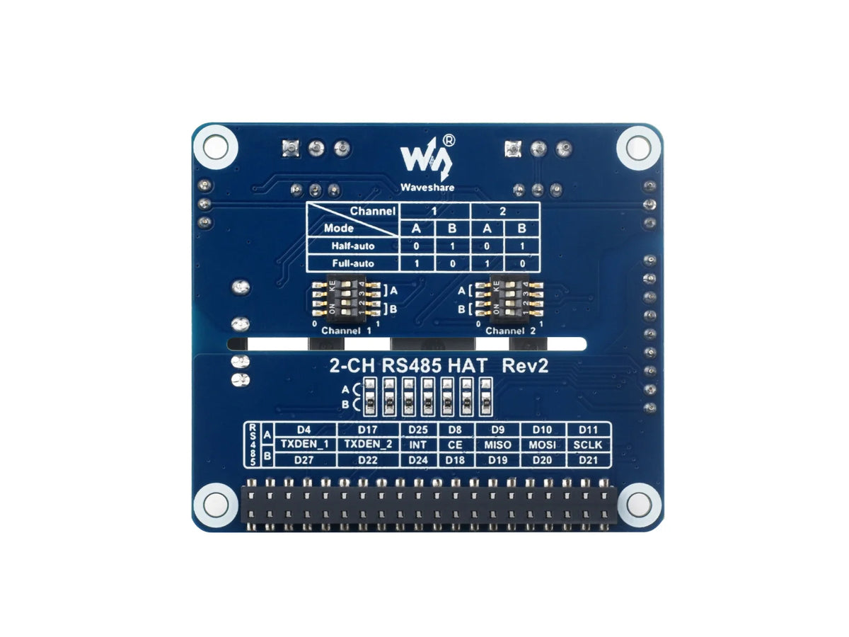 Waveshare 2-Channel Isolated RS485 Expansion HAT With Multi Onboard Protection Circuits. for Raspberry Pi