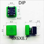 10PCS 6X6X7.3mm 4PIN DIP SMT Momentary Tact Button H=8.7mm With Cap Mini Push Button