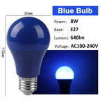 2-10pcs Colorful Bulb B22 E27 110V 220V Red Yellow Blue Green Pink Purple Orange Light Bulb Lamp for Home