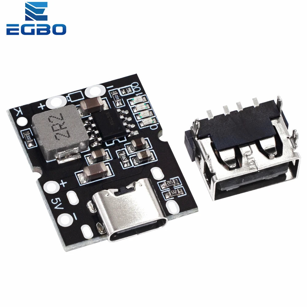 Type-C USB 5V 2A Boost Converter Step-Up Power Module Lithium Battery Charging Protection Board  LED Display USB For DIY Charger