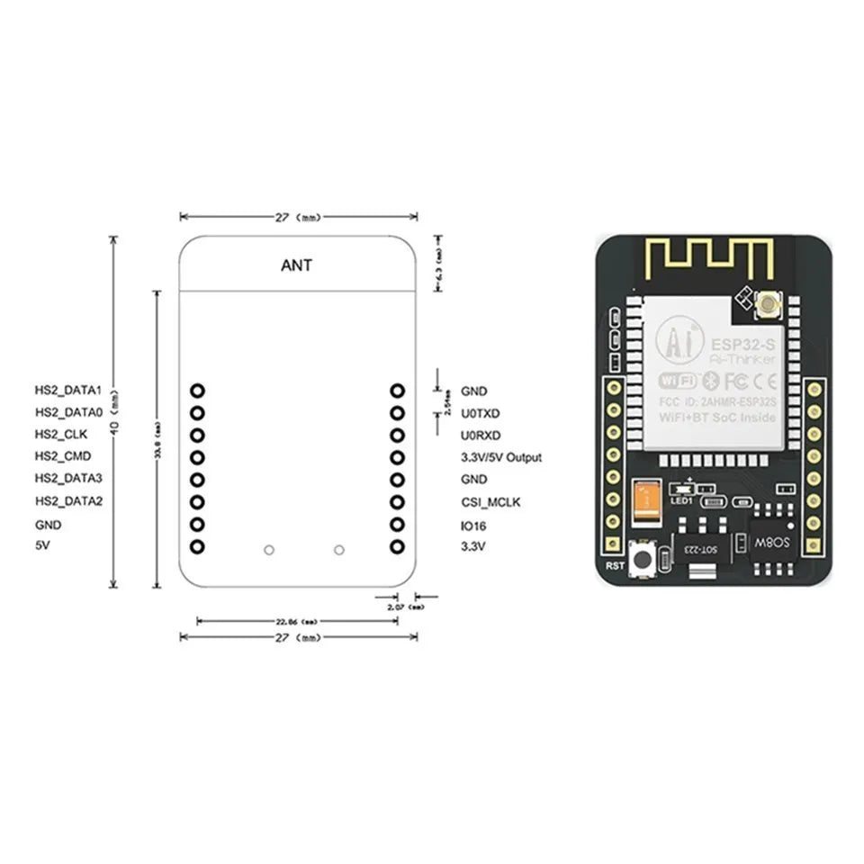 1pcs ESP32-CAM WiFi WiFi Module ESP32 serial to WiFi ESP32 CAM Development Board 5V For Bluetooth with OV3660 Camera Module