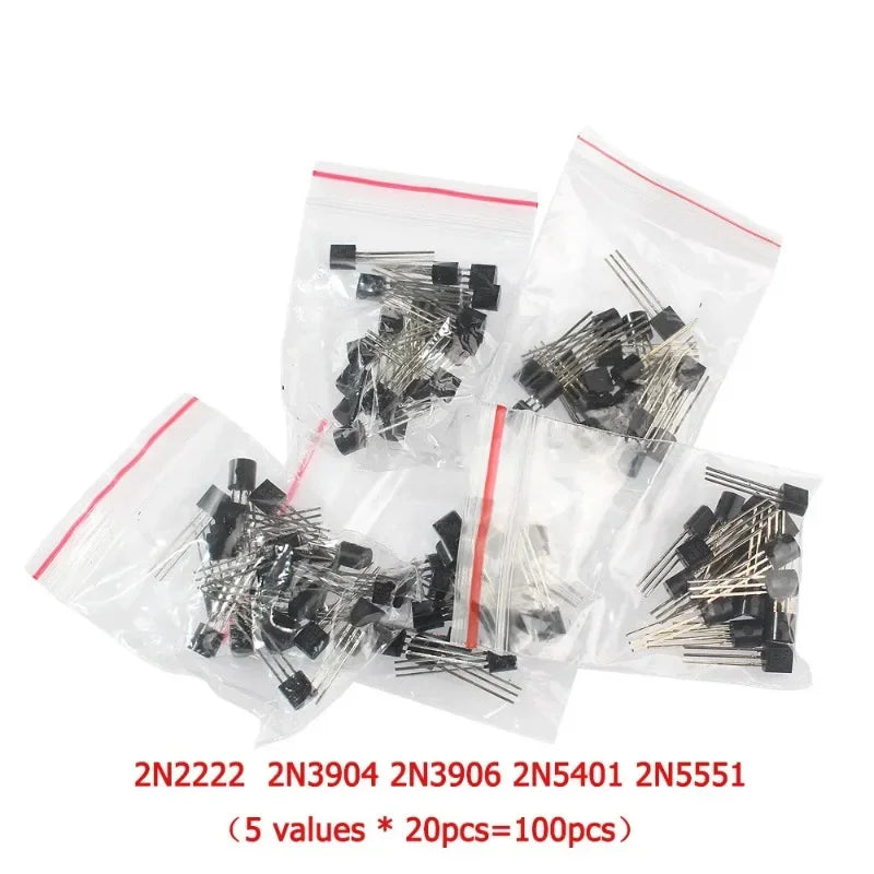 50-900PCS Transistors Kit PNP NPN A1015 S8050 S8550 S9012 C1815 MJE13001 2N3904 2N3906 BC327 BC337 BC517 BC547 BC548 BC549 BC558