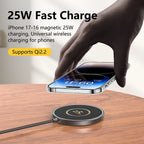 25W Magnetic Wireless Charger Compatible with Apple iPhone 17/16/15, Samsung, Xiaomi Phones, Car, Bedside, Desktop Wireless Indu