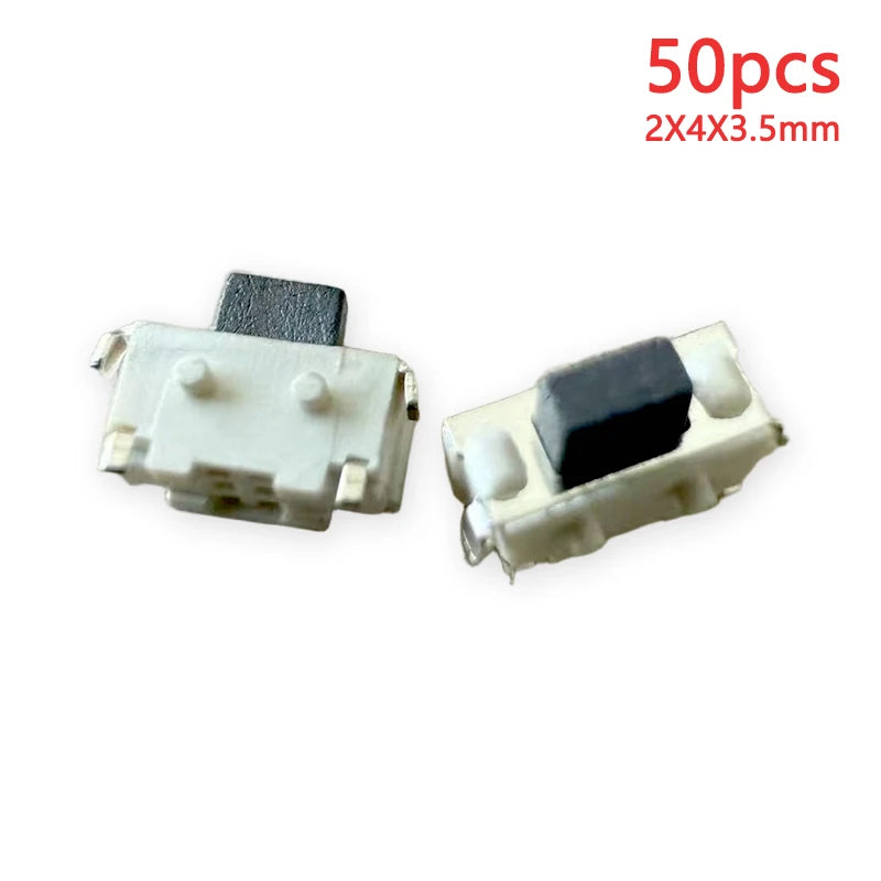 50PCS 2X4 Mini With Pillar Side Press Type Tact Switch 2*4*3.0/3.2/3.3/3.4/3.5/3.8/4.0mm DC12V 50mA Tablet MP3 Accessories