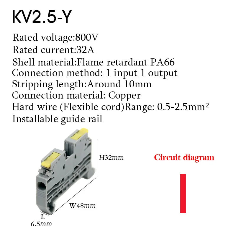 Wire Connectors Rail Type Electrical Quick Terminal Block Direct Insertion Instead Of UK ST PT Docking For Parallel Connection