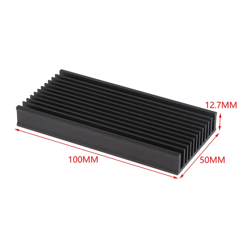 1Pc 50*100*12.7mm Aluminum Heatsink Cooler Radiator For High Power LED IC Fan Power Amplifier Heat Sink