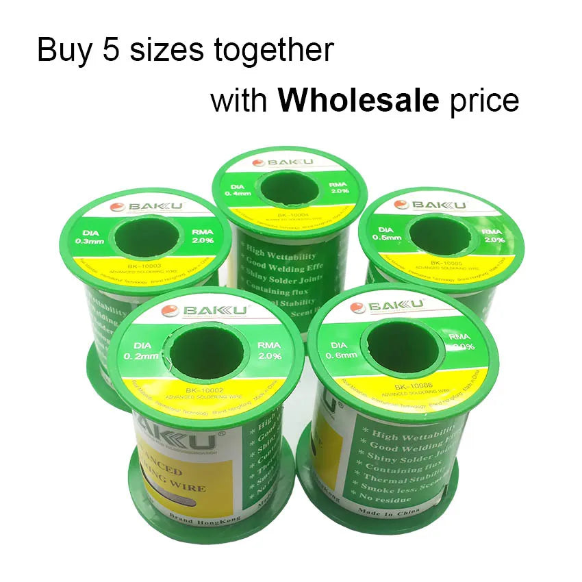 BAKU 0.2/0.3/0.4/0.5/0.6mm 2.0% Tin Lead Free Melt Rosin Core Solder Wire
