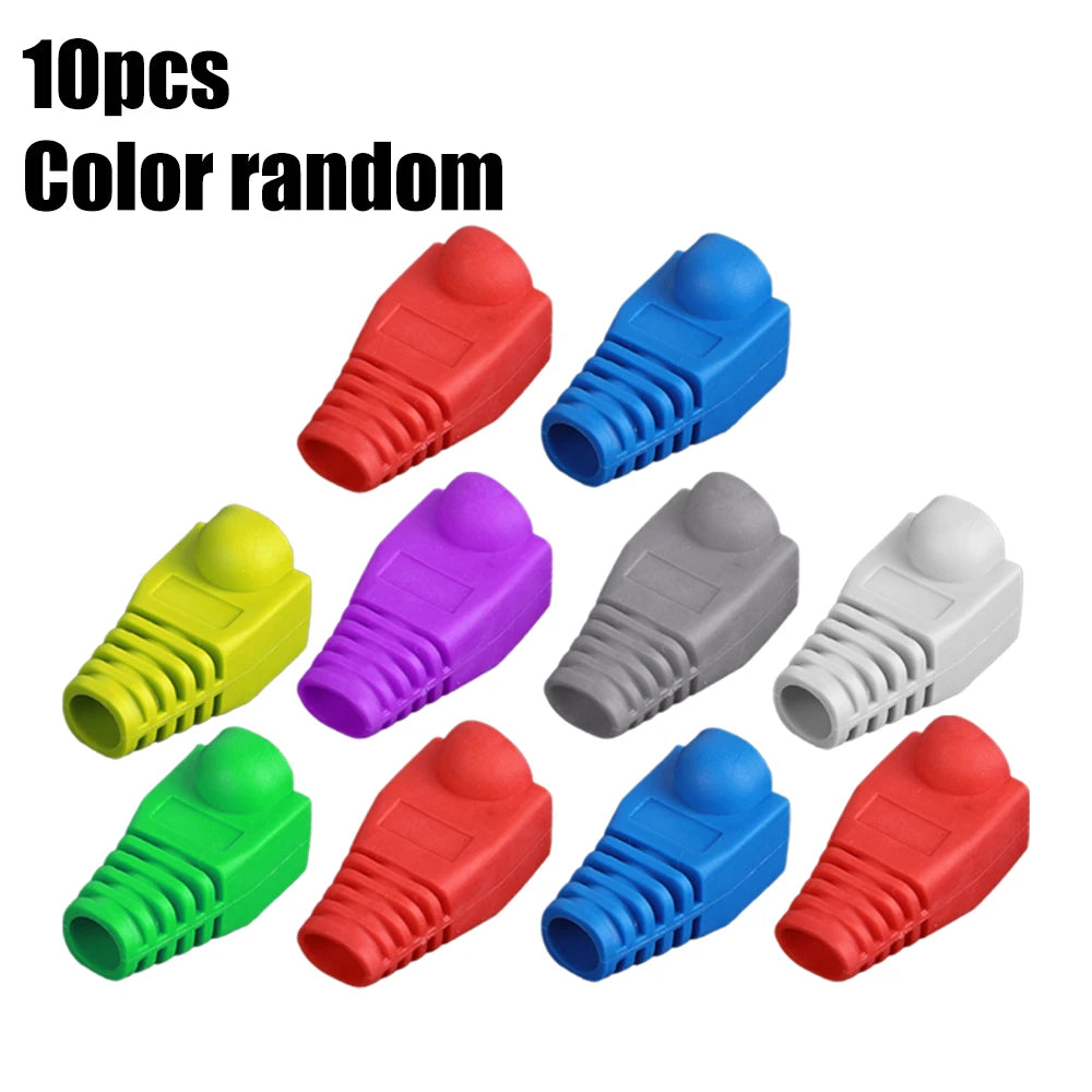 RJ45 CAT5 Pass Through Connectors Crystal End Gold-Plated to Crimp Modular Plug for Solid Or Stranded UTP Network Cable Sleeve