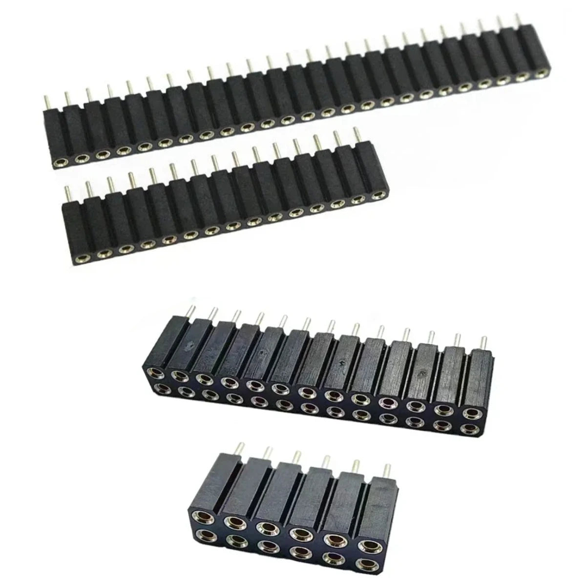 10pc 2.54mm PH7 Extra Insulation Dual 2x1-40P Single 1X1-40P PCB IC Crystal Transistor Round Hole Socket Connector Female Header