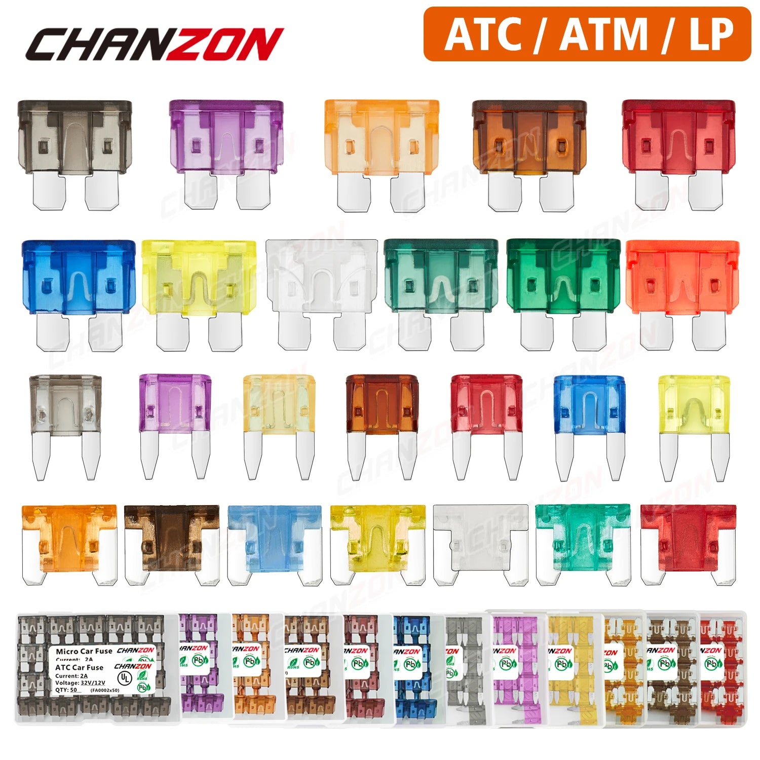 Car Fuse Auto Blade Truck ATC ATO Standard ATM LP Mini Micro 2 3 5 7.5 10 15 20 25 30 35 40 Amp A Automotive Protection