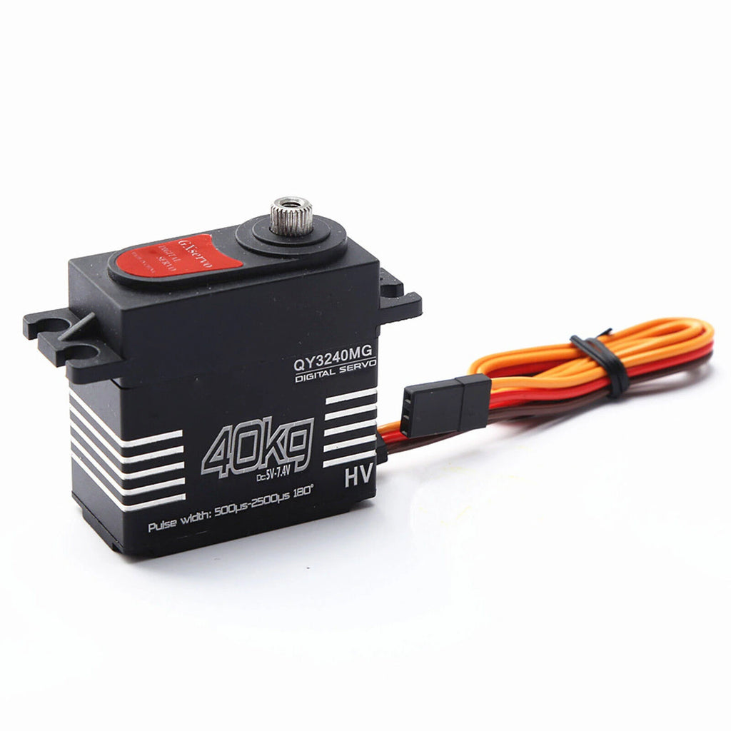 40KG Digital Servo Waterproof Large Torque Metal Gear 180° with 25T Servo Arm Digital Servo Kit for 1/8 1/10 RC Car RC Robot