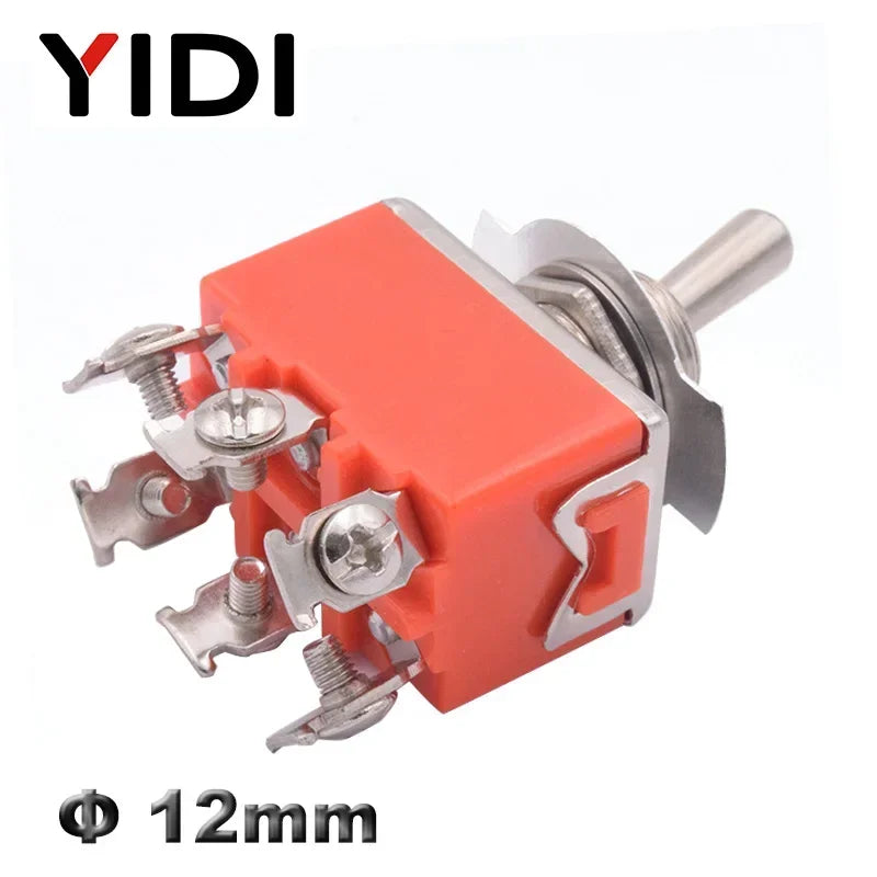 5pcs SPST DPDT 250V 15A Toggle Switch 2 3 Position Latching On-Off On-On On-Off-On E-TEN1322 1021 1122 1221 1321 Cap Waterproof