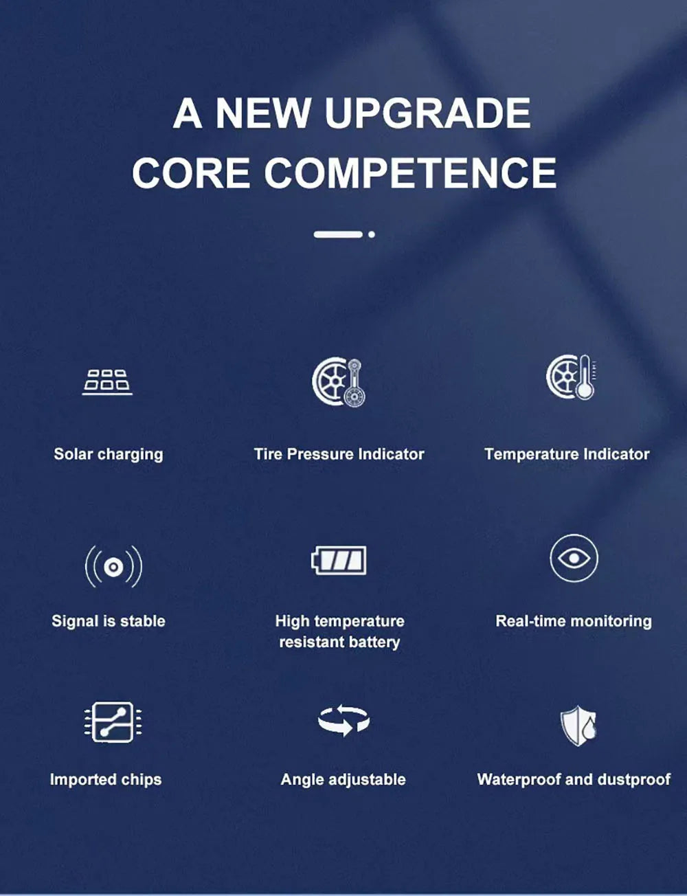 Smart Solar Power TPMS Car Tire Pressure Monitoring System Alarm Tyre Air Pressure Meter Gauge Temperature Warning 4 Sensors