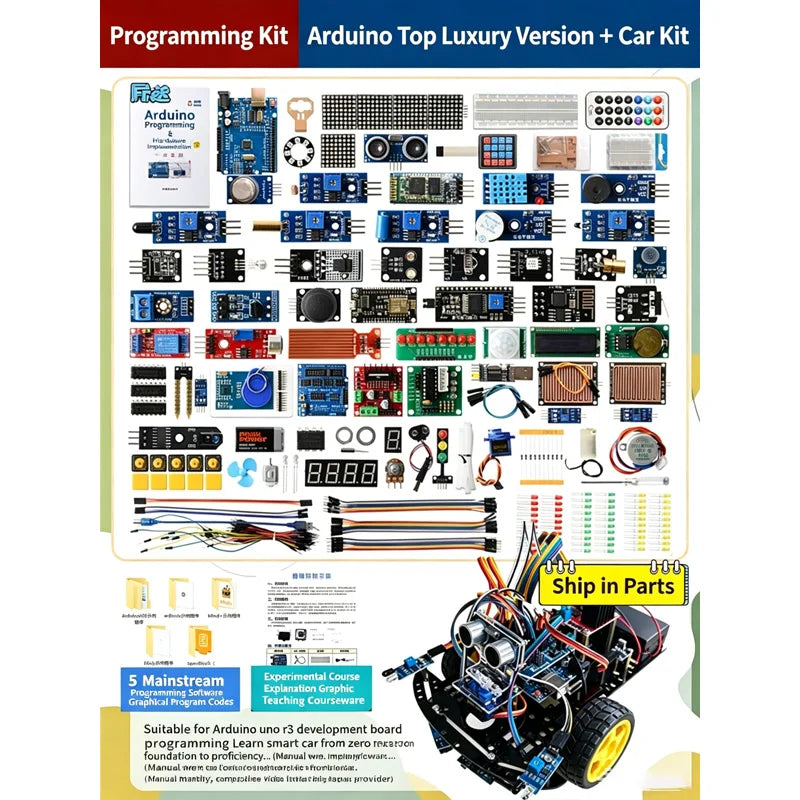 Arduino UNO R3 Starter Kit - Scratch Programming STEM Learning DIY Electronics Development Board Compatible with Arduino IDE for