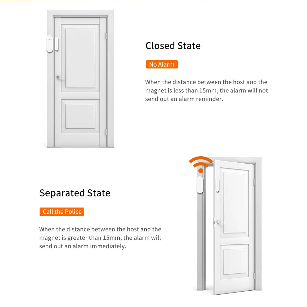 Window Door Magnetic Sensor Door Open Closed Detectors Wireless Smart Home Security Protection Alarm System App Remote Control