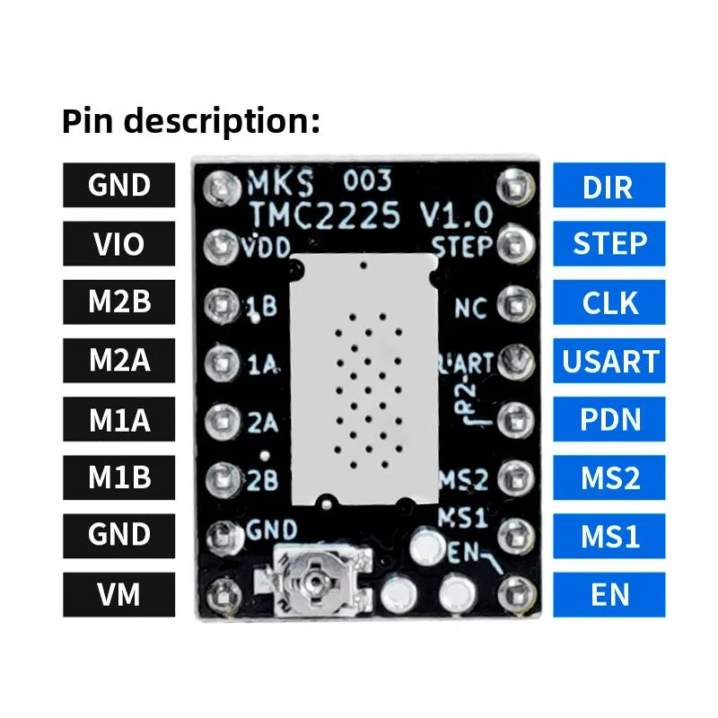 Stepper Motor Driver TMC2209 Silent Module Compatible with 2208 2225 26 3D Printer Accessory