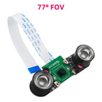 Raspberry Pi 5 8MP Camera Night Vision IMX219 77° 130° 200° FOV Fisheye MINI CSI Interface + 2 Infrared Light for RPI 5 Pi5