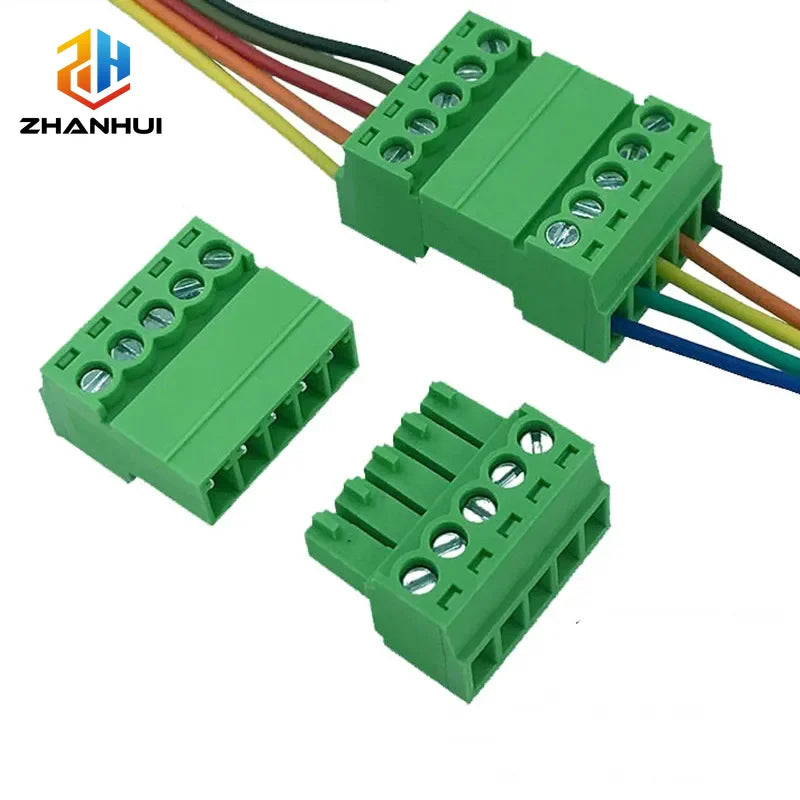 2 Sets 15EDGRK 3.81mm Pitch Right Angle Screw Terminal Block Connector, PCB Plug & Pin Header Socket (2-12 Pin)