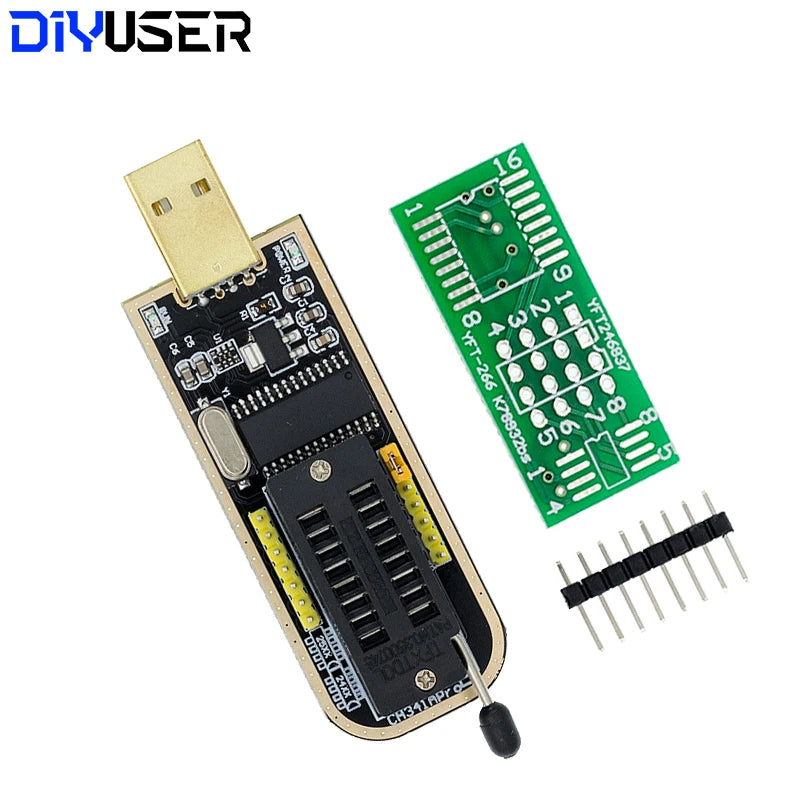 CH341A CH341B  24 25 Series EEPROM Flash BIOS USB CH341B Programmer Module  SOP8 Test Clip For EEPROM 93CXX / 25CXX / 24CXX