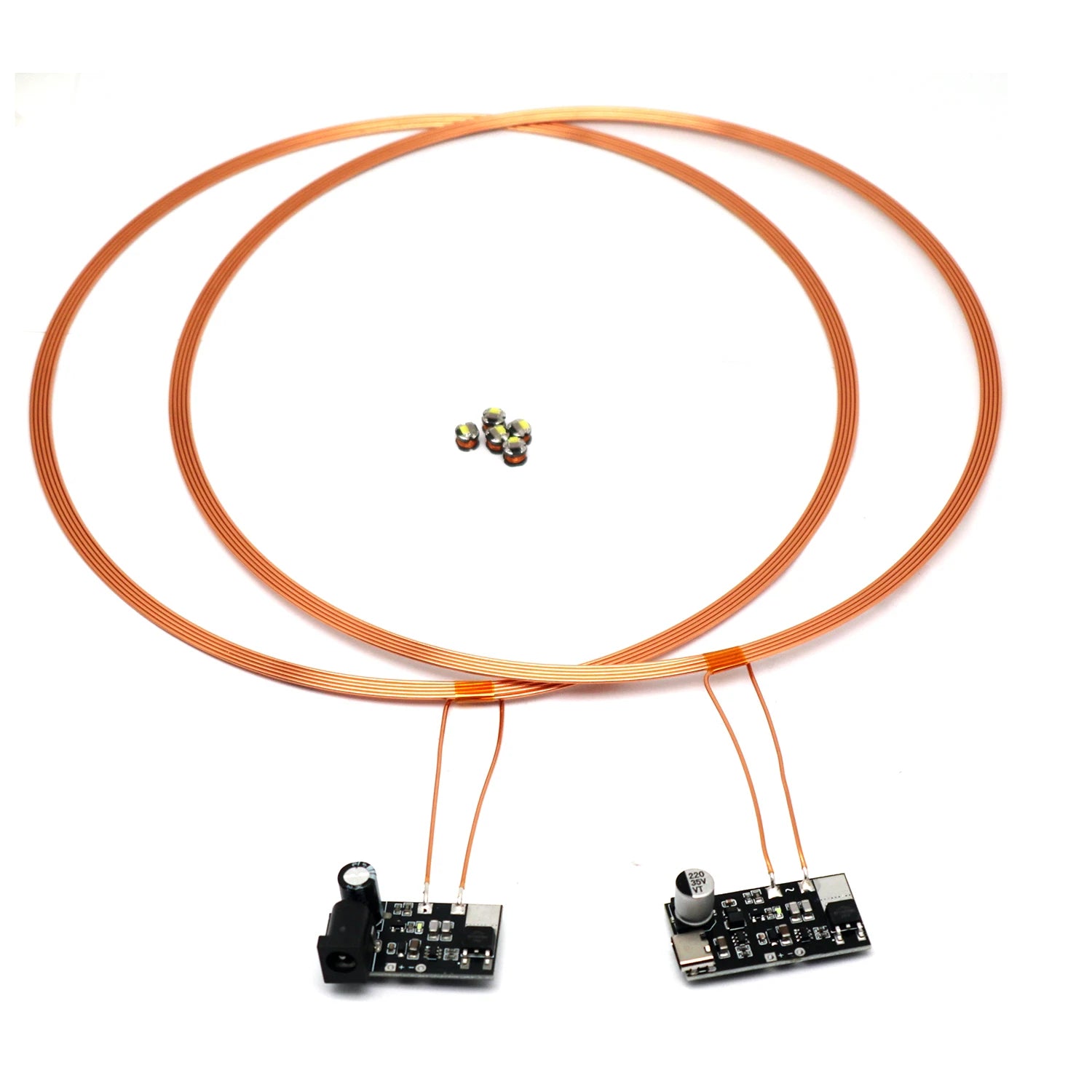 DC 5V 24V 200mm Wireless Power Supply Transmitter Coil  Induction Receiver LED Light  Lamp Toys Robots  Model