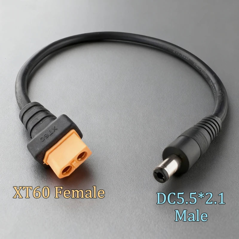 XT60 Male Female To DC 5.5*2.1/5.5*2.5 RC Battery Charging Connector Suitable For Aircraft Model Battery/drone Power Connection