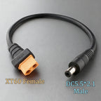 XT60 Male Female To DC 5.5*2.1/5.5*2.5 RC Battery Charging Connector Suitable For Aircraft Model Battery/drone Power Connection