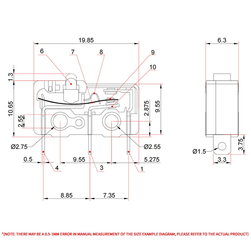 SS-5GL 2/3Pins Micro Limit Switch NO/NC/CHANGEOVER SPDT Snap Action Switch ON/OFF