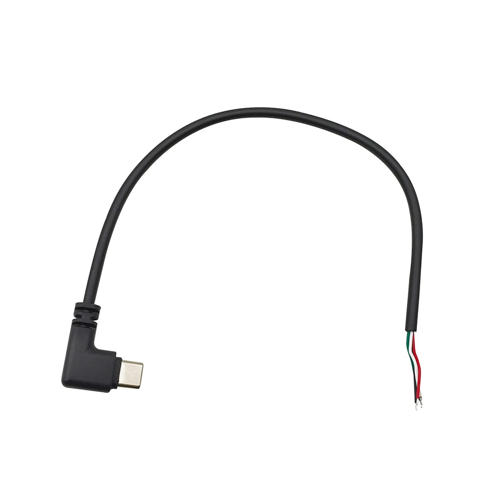 1Pcs 2 Pin 4 Pin Type-C Micro USB USB 2.0 A Male Plug Elbow Head Power Cable Welding Connector DIY Repair Line 0.25M 0.3M 1M