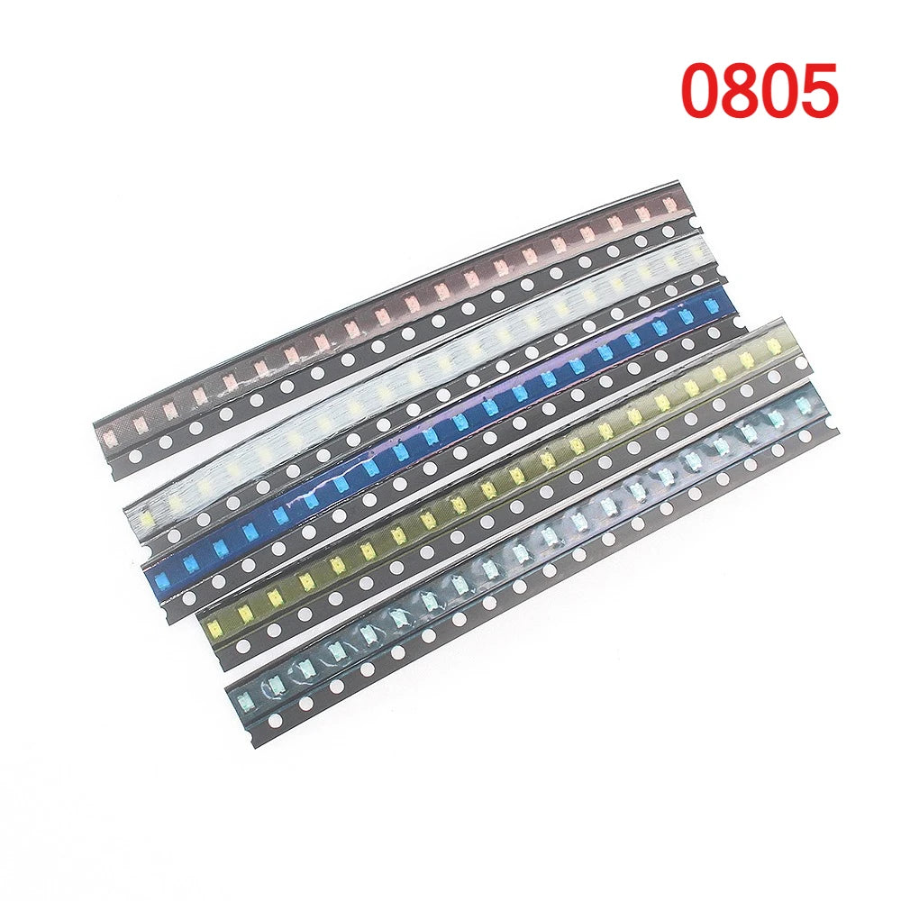 5 Colors SMD LED Light Emitting Diode Assortment Kit - 100pcs 0603/0805/1206/1210/5050/5730 Miniature LED Diodes