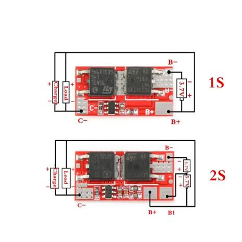 10A BMS 1S 4.2V 2S 8.4V PCB PCM BMS 18650 Li-ion Lipo 1S 2S BMS Lithium Battery Protection Circuit Board Module Charger Charging