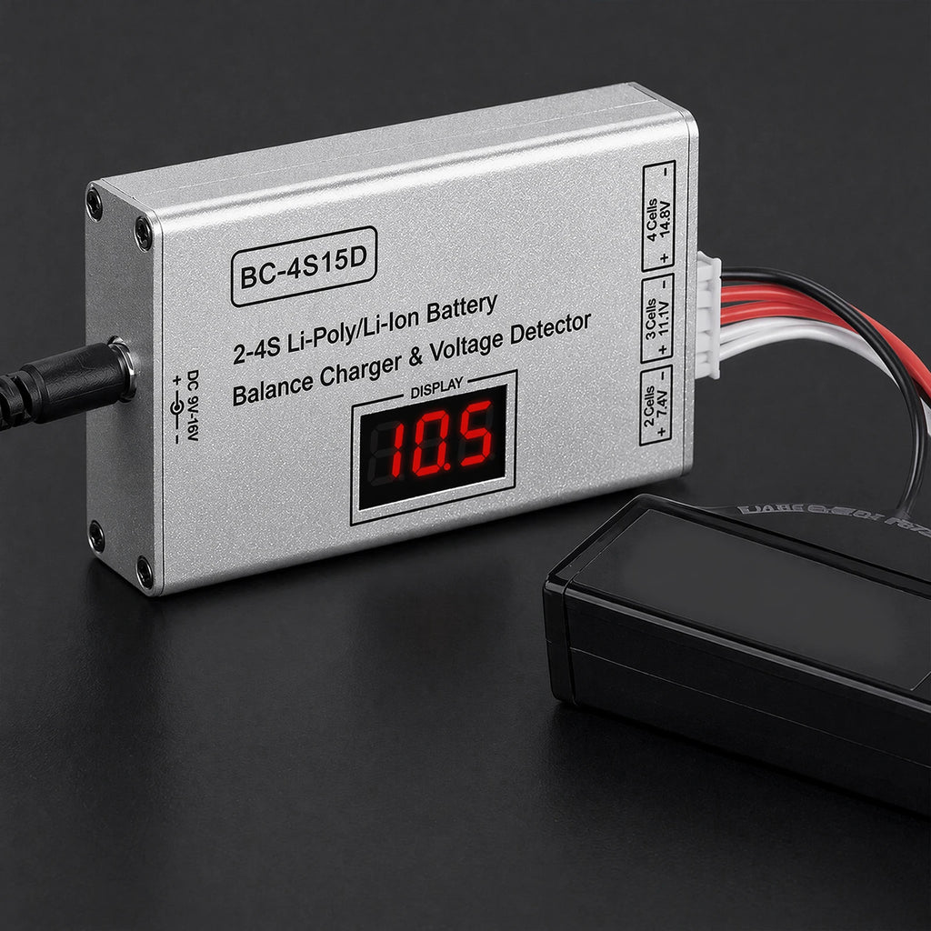 BC-4S15D Lipo Battery Balance Charger with Voltage Display Screen Lithium Lipo RC Balance Charger for 2-4S RC Batteries