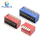 10PCS Slide Type Switch Module 1 2 3 4 5 6 7 8 9 10 12 Bit 2.54mm Position Way DIP Red Blue Pitch Toggle Switch Red Snap Switch