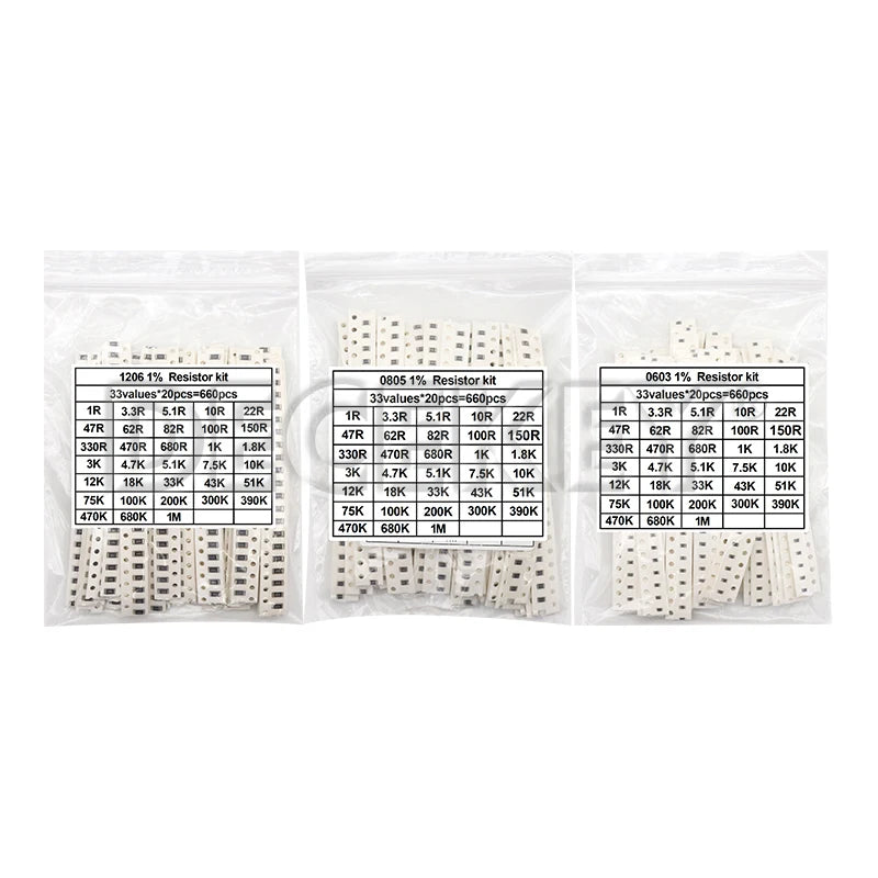 4000PCS 0402 SMD Resistor Kit Assorted PLR 10ohm-1M ohm 5% 80valuesX 50PCS=4000PCS Sample 0805 0603 1206 2512 1210