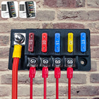 4/6Way Fuse Block 12V Blade Fuse Box Holder with LED Indicator Waterproof Cover Safe Compact Circuit Fuse Box for Car Boat