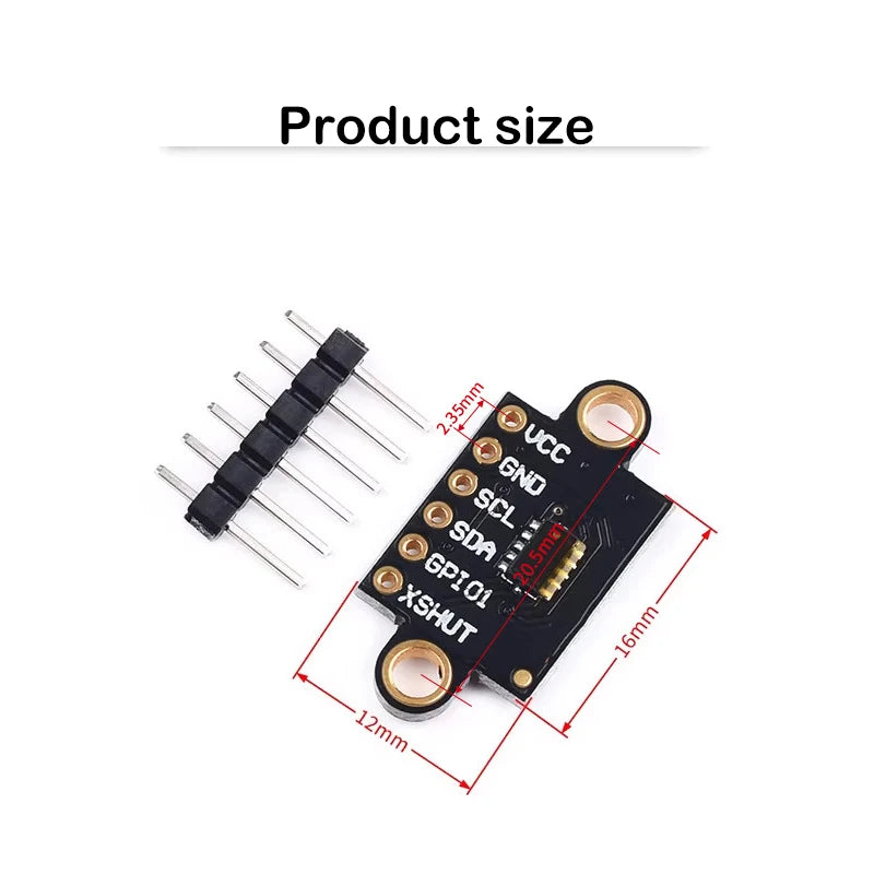 VL53L0X laser ranging flight time ranging sensor module 2 meters