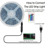 LED 5050 Light Strip 5M 10M 20M 30M RGB TV Background Light Bluetooth Control USB Game Room Family Party Decorative Light Strip
